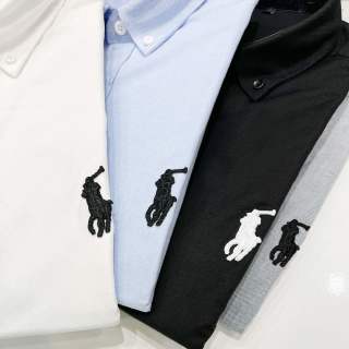 Ralph Lauren Shirt Solid 100% Cotton Short Sleeve Button-Up