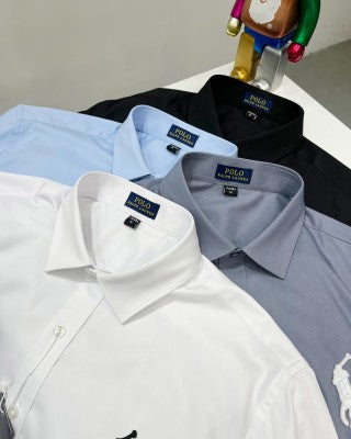 Ralph Lauren Shirt Satin Stretch Long Sleeve Business Casual Shirt