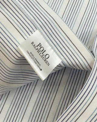 Ralph Lauren Shirt Stripe Mandarin Collar Long Sleeve Casual Shirt