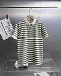 Ralph Lauren Polo Shirt Mulberry Silk Striped Short Sleeve Polo