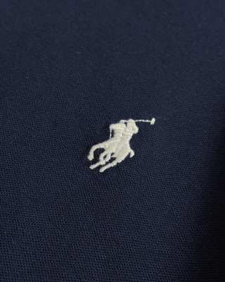 Ralph Lauren Half-Zip Contrast Trim Cotton Piqué Polo Shirt