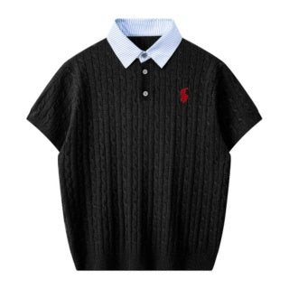 Ralph Lauren Cable Knit Collar Polo Shirt