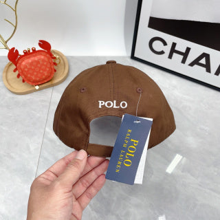 Ralph Lauren Hat Mocha Brown White Pony Classic Baseball Cap