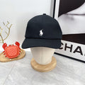 Ralph Lauren Hat Black White Pony Curved-Brim Baseball Cap