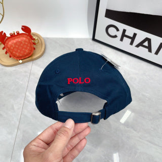 Ralph Lauren Hat Deep Navy Red Pony Curved-Brim Baseball Cap