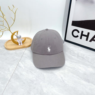 Ralph Lauren Hat Mist Gray White Pony Everyday Baseball Cap