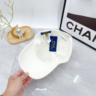 Ralph Lauren Hat Off-White Light Blue Pony Soft-Crown Baseball Cap