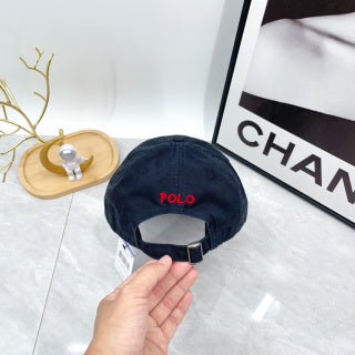 Ralph Lauren Hat Ink Navy Red Pony Soft-Crown Baseball Cap