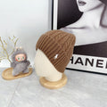 Ralph Lauren Hat Mocha Brown White Pony Cable Rib Beanie