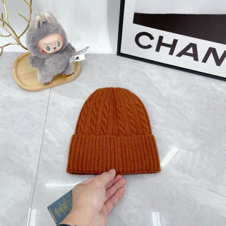 Ralph Lauren Hat Burnt Orange White Pony Cable Rib Beanie