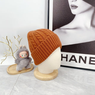 Ralph Lauren Hat Burnt Orange White Pony Cable Rib Beanie