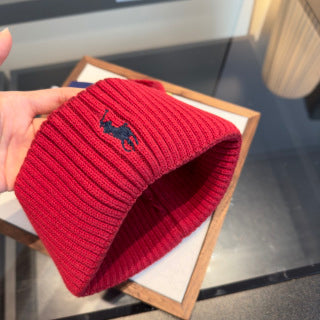 Ralph Lauren Hat Red Cable-Knit Fold-Cuff Beanie