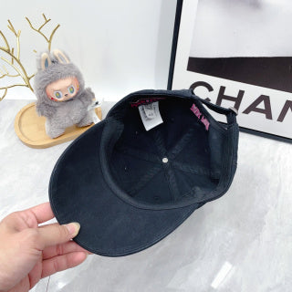 Ralph Lauren Hat Navy Pink Pony Script Brim Baseball Cap