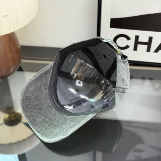 Ralph Lauren Hat Washed Charcoal Gray Baseball Cap with White Pony Embroidery