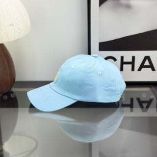 Ralph Lauren Hat Baby Blue Baseball Cap with Yellow Pony Embroidery