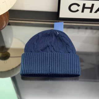 Ralph Lauren Hat Navy Cable Knit Beanie with Red Pony Embroidery