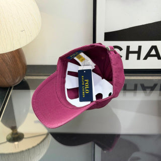 Ralph Lauren Hat Wine Berry Baseball Cap with Navy Pony Embroidery