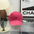 Ralph Lauren Hat Raspberry Pink Baseball Cap with Navy Pony Embroidery