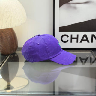 Ralph Lauren Hat Bright Purple Baseball Cap with Turquoise Pony Embroidery