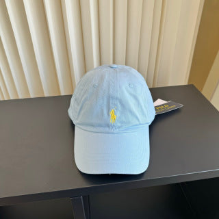 Ralph Lauren Hat Powder Sky Blue Yellow Pony Washed Baseball Cap