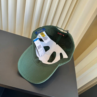 Ralph Lauren Hat Washed Sage Green Red Pony Baseball Cap