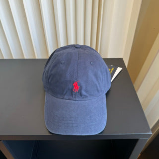 Ralph Lauren Hat Slate Blue Red Pony Washed Baseball Cap