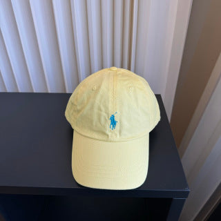 Ralph Lauren Hat Pale Yellow Teal Pony Casual Baseball Cap