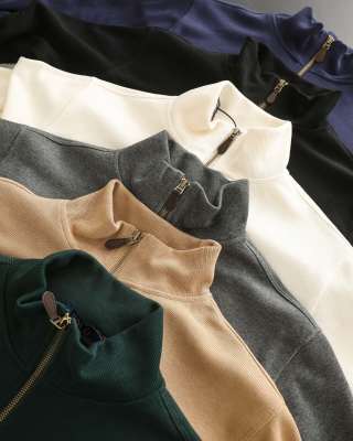 Ralph Lauren Sweatshirt Pony Embroidered Quarter-Zip Stand Collar Pullover