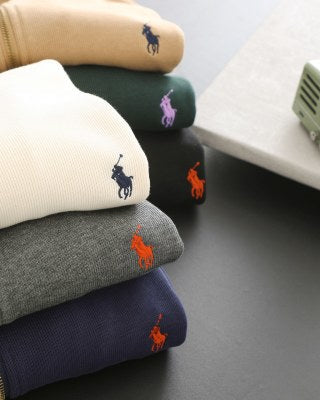 Ralph Lauren Sweatshirt Half-Zip Mock Neck Cotton Pullover