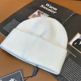 Ralph Lauren Hat Ivory Polo Bear Ribbed Knit Beanie