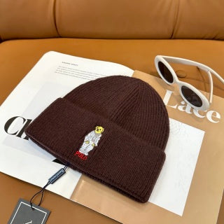 Ralph Lauren Hat Chocolate Polo Bear Foldover Ribbed Beanie