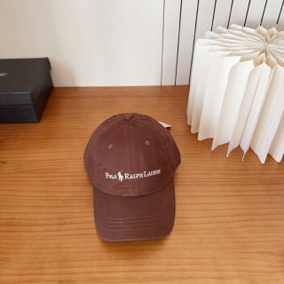 Ralph Lauren Hat Brown Script Logo Curved Brim Baseball Cap