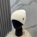 Ralph Lauren Hat Cream Ribbed Fold-Cuff Beanie