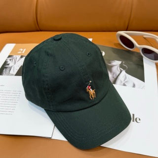 Ralph Lauren Hat Forest Green Multicolor Pony Baseball Cap