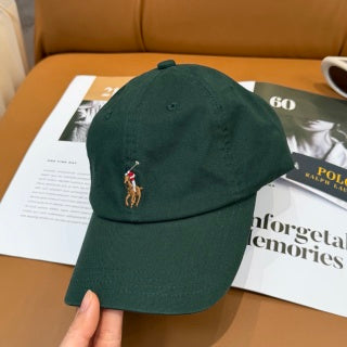 Ralph Lauren Hat Forest Green Multicolor Pony Baseball Cap