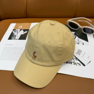 Ralph Lauren Hat Pale Yellow Multicolor Pony Baseball Cap