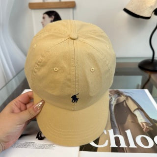 Ralph Lauren Hat Soft Yellow Black Pony Baseball Cap