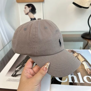 Ralph Lauren Hat Light Gray Black Pony Baseball Cap