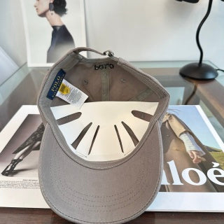 Ralph Lauren Hat Light Gray Black Pony Baseball Cap
