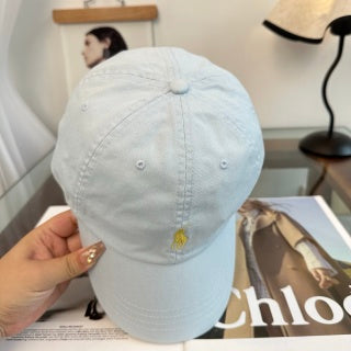 Ralph Lauren Hat Sky Blue Yellow Pony Curved-Brim Baseball Cap