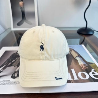 Ralph Lauren Hat Ivory Pony Script-Embroidered Baseball Cap