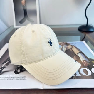 Ralph Lauren Hat Ivory Pony Script-Embroidered Baseball Cap