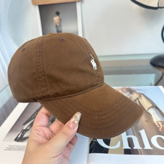 Ralph Lauren Hat Brown Pony Embroidered Script-Brim Baseball Cap