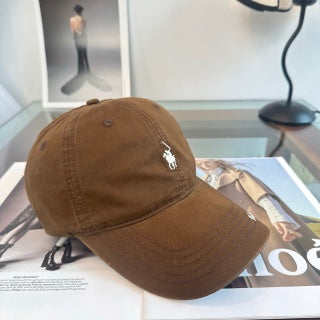 Ralph Lauren Hat Brown Pony Embroidered Script-Brim Baseball Cap