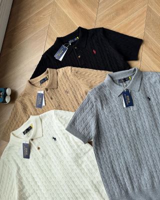Ralph Lauren Cable-Knit Short Sleeve Polo Sweater