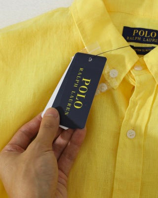 Ralph Lauren Shirt Washed Linen Classic Button Down Long Sleeve Shirt