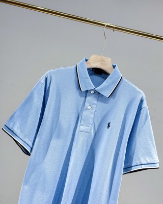 Ralph Lauren Tipped Collar Cotton Mesh Polo Shirt