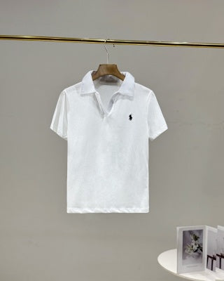 Ralph Lauren Polo Shirt Women's Cotton Ribbed Collar Polo