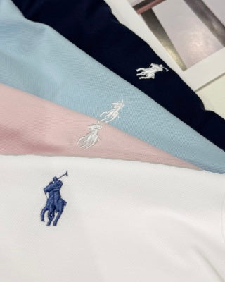 Ralph Lauren V-Neck Contrast Trim Cotton Polo Shirt